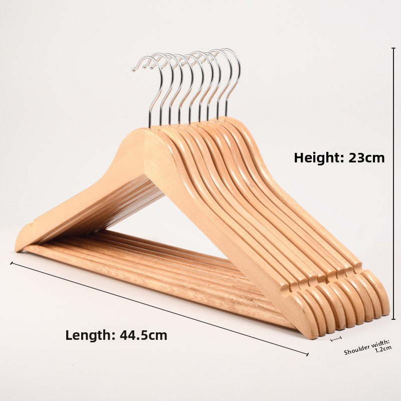 Wooden Hangers, 24-Pack, Hangers, Non-Slip, Pant Bar, 360° Rotating Hook, Suitable for Jackets, Shirts, Coats, Natural Wood
