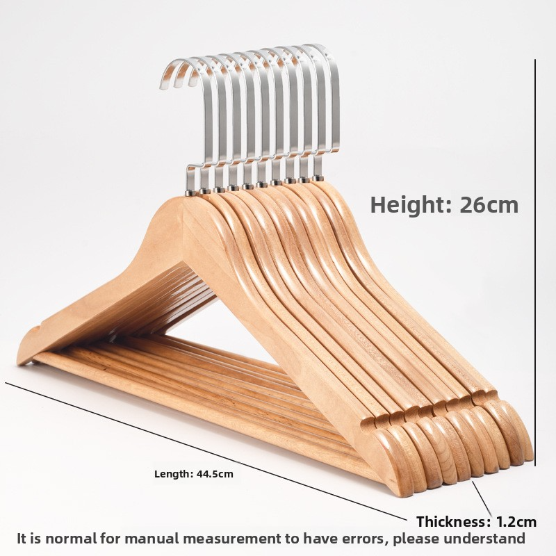 Wooden Hangers, 24-Pack, Hangers, Non-Slip, Pant Bar, 360° Rotating Hook, Suitable for Jackets, Shirts, Coats, Natural Wood