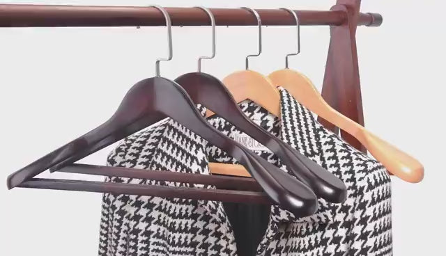 Solid Wood Wide Shoulder Suit Hangers 6PCS